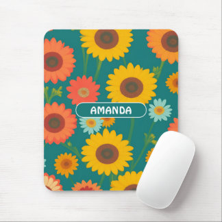 Mousepad Padrões Personalizados Coloridos de Girassol