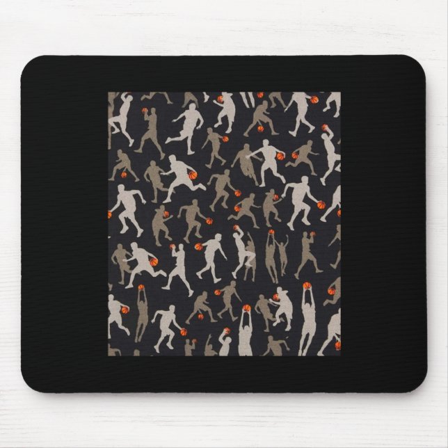 Mousepad Padrões Pretos de Tecido de Basquete (Frente)