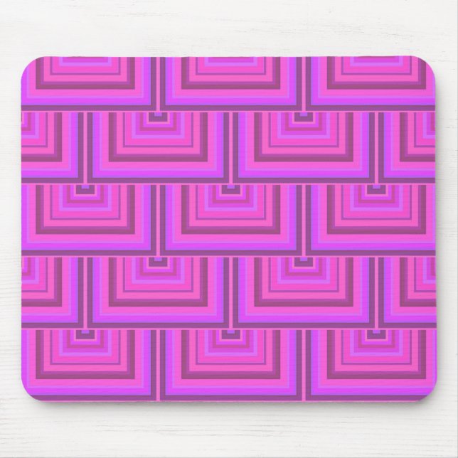 Mousepad Padrões quadrados cor-de-rosa (Frente)