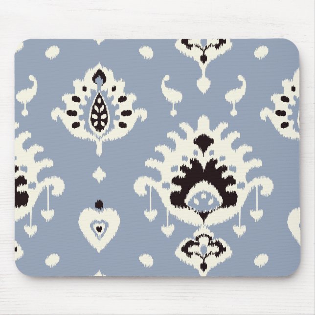 Mousepad Padrões tribais do ikat bege cinzento bonito (Frente)
