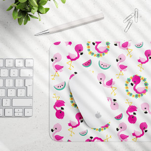 Mousepad Padrões Tropicais, Flamingos, Melancias, Flores
