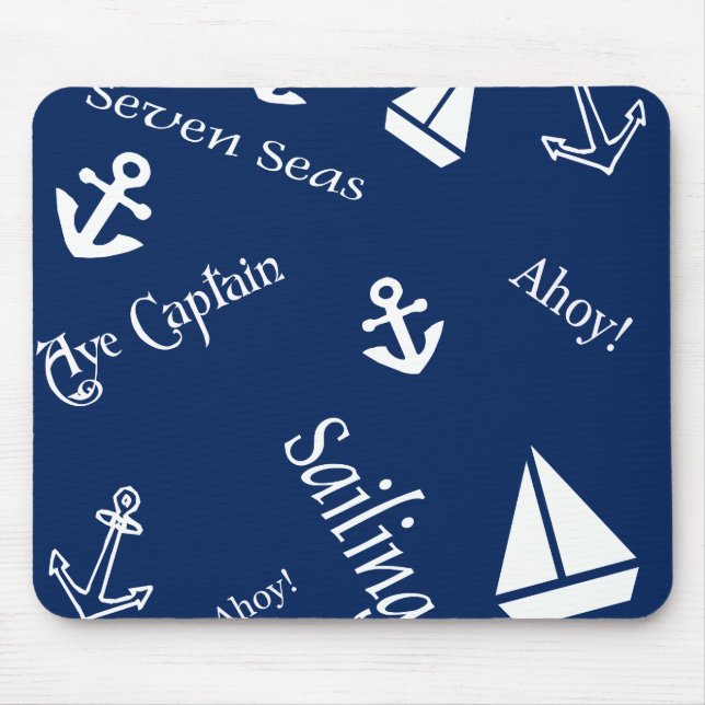 Mousepad Pads de Mouse com Tema de Navegação Náutica (Frente)