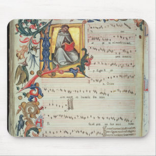 Mousepad Página da notação musical com historiated