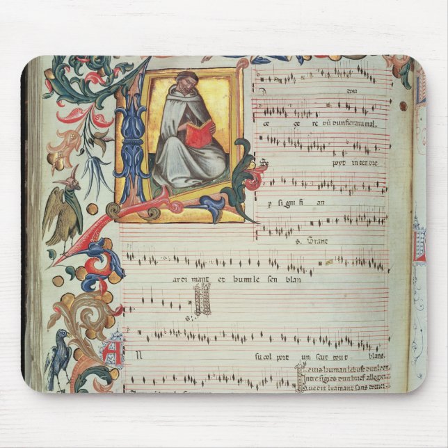 Mousepad Página da notação musical com historiated (Frente)
