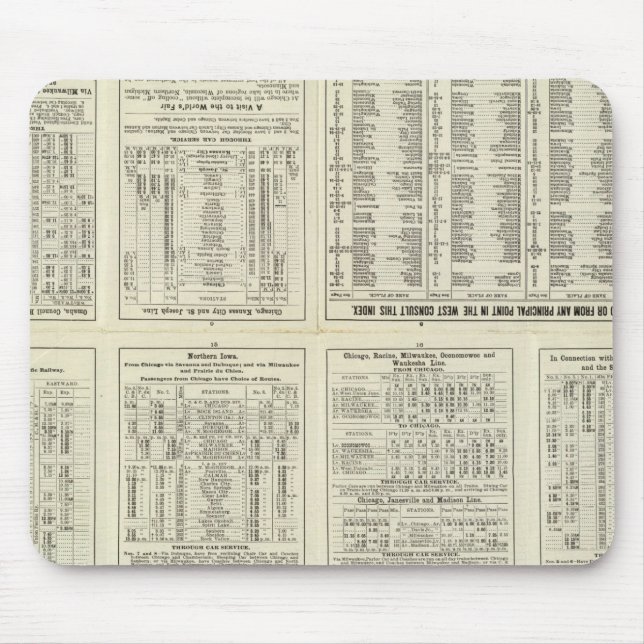 Mousepad Página de texto Chicago Milwaukee e Rua Paul Rail (Frente)