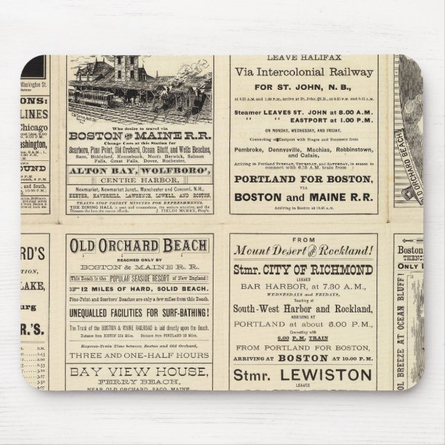 Mousepad Página de Texto da Ferrovia de Boston e Maine (Frente)
