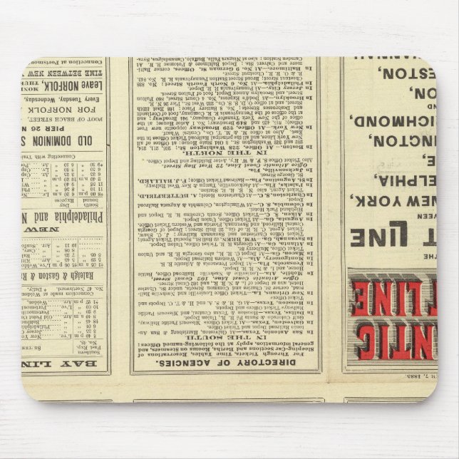 Mousepad Página de texto Linha da costa atlântica (Frente)
