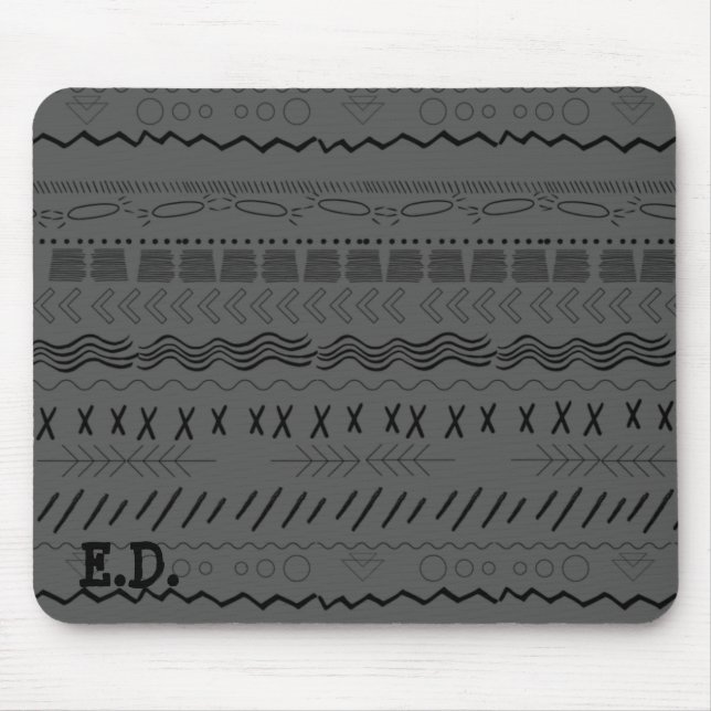 MOUSEPAD PÁGINA DO MOUSE (B&G) DE LINHAS TRIBAIS (Frente)