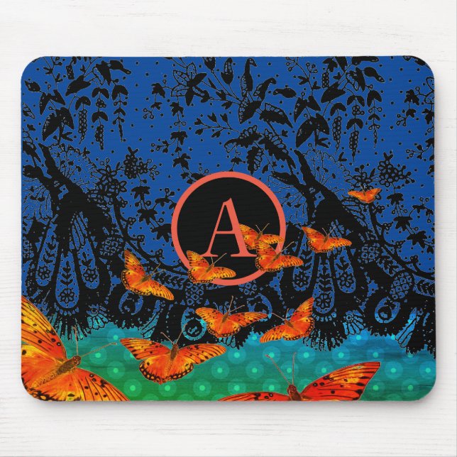 MOUSEPAD PÁGINA DO MOUSE DE BOTTERFILAS DE LARANJA DE PADRÃ (Frente)