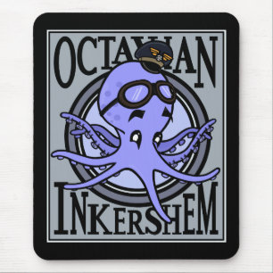 MOUSEPAD PÁGINA DO MOUSE OCTOPUS DE ESTILO DE VINTAGEM ENG
