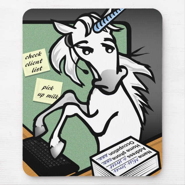 MOUSEPAD PÁGINA DO MOUSE UNICORN CLERICAL FUNNICAL (Frente)