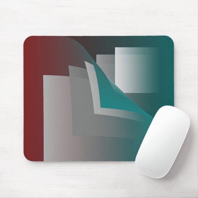 Mousepad Páginas de cinza Teal Burgundy (Com mouse)