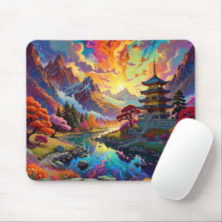 Mousepad Pagoda e Paisagem Colorida