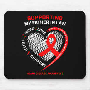 Mousepad Pai Apoia Pai Em Lei Doença Do Coração Vermelho Aw