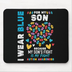 Mousepad Pai Autista Orgulhoso, Visto Azul para o meu Filho