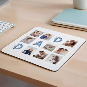 Mousepad PAI Azul Letra Nine Family Photo Grid Collage