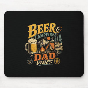 Mousepad Pai cerveja acampamento retrô anos 70 vintage dia