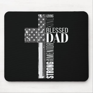 Mousepad Pai Cristão Abençoado Bandeira Americana Fath Reli