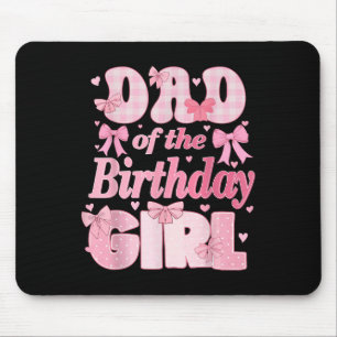 Mousepad Pai Da Família Birthday Girl Pink Coquette Arco