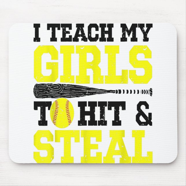Mousepad Pai Da Mãe De Softball Que Ensino As Minhas Menina (Frente)
