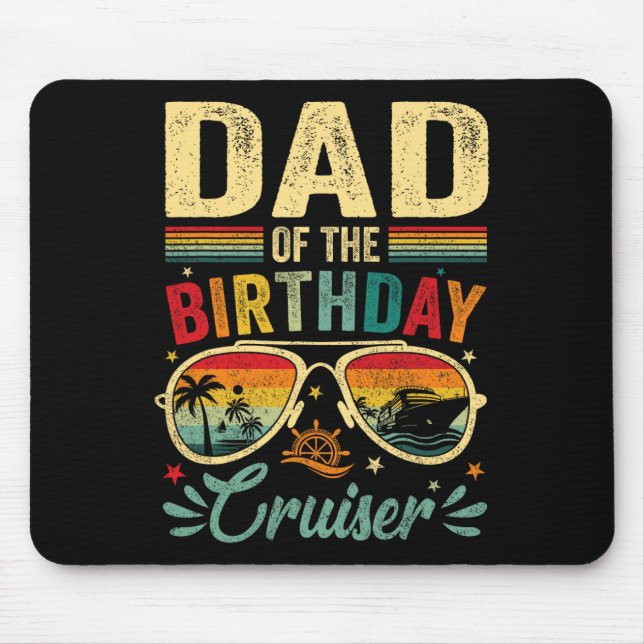 Mousepad Pai Da Vintagem De Cruzeiro De Aniversário (Frente)