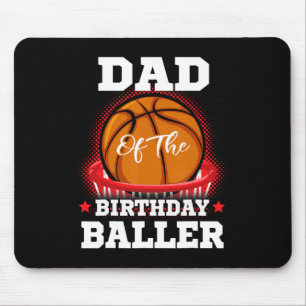 Mousepad Pai de basquete aniversário Boy Family Baller b-da
