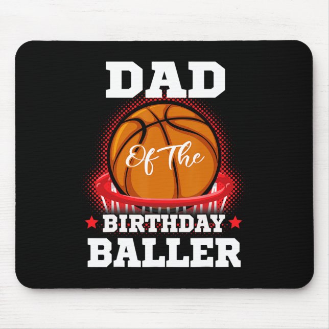 Mousepad Pai de basquete aniversário Boy Family Baller b-da (Frente)