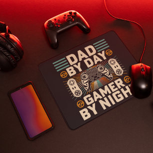 Mousepad Pai de dia de os pais por dia Gamer à noite