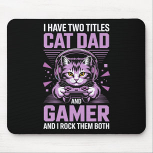 Mousepad Pai de Gato Gamer Engraçado Pai de Jogos Para Home