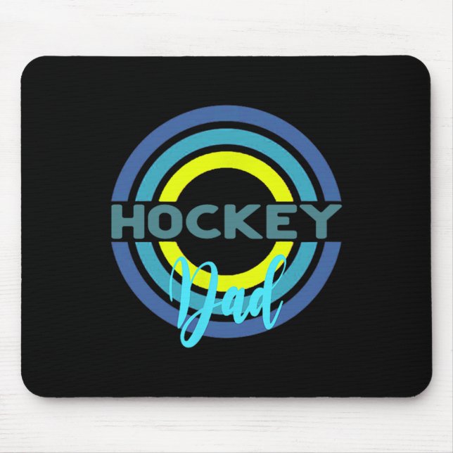 Mousepad Pai de Hockey com Círculos de Hockey Modernos (Frente)