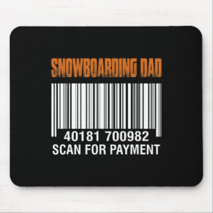 Mousepad Pai de Snowboard Verificando Pagamento Engraçado D