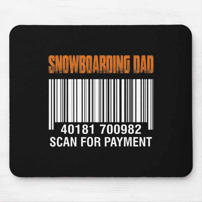 Mousepad Pai de Snowboard Verificando Pagamento Engraçado D (Frente)