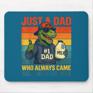 Mousepad Pai Dinossauro Piada de Leite Retro Engraçado Dia
