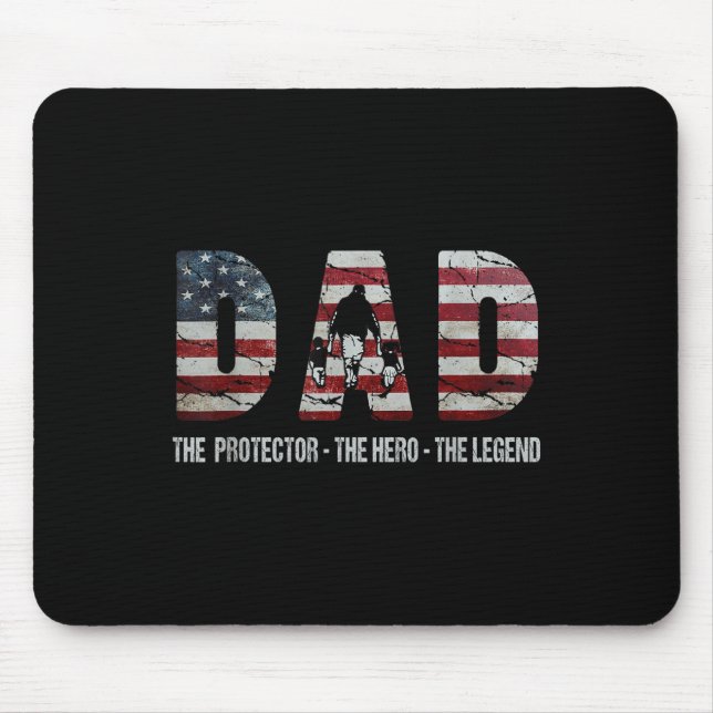 Mousepad Pai Do Protetor Hero Legend American Flag Pai Fa (Frente)