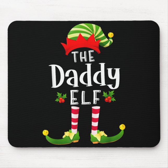 Mousepad Pai duende de Natal Combinando Pijama Festa de Nat (Frente)