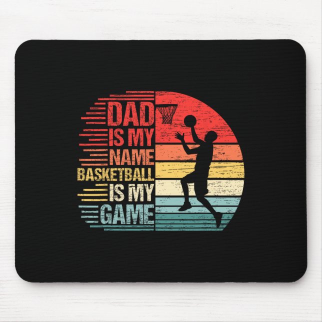 Mousepad Pai É Meu Nome Diversão Papá Basquete É Minha Fest (Frente)