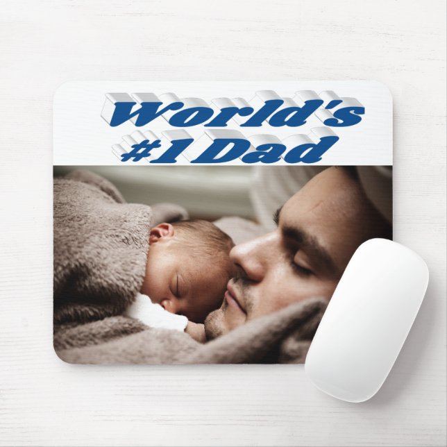 Mousepad Pai Foto: texto azul marinho (Com mouse)