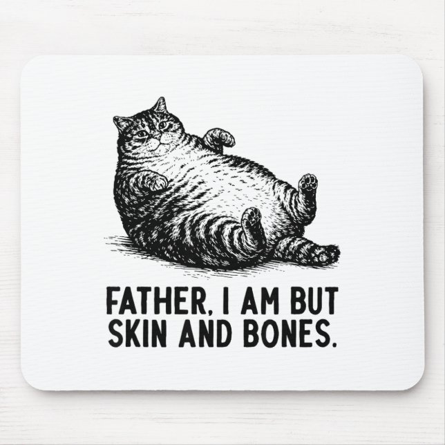 Mousepad Pai Gato Eu Sou Mas Pele E Ossos  (Frente)