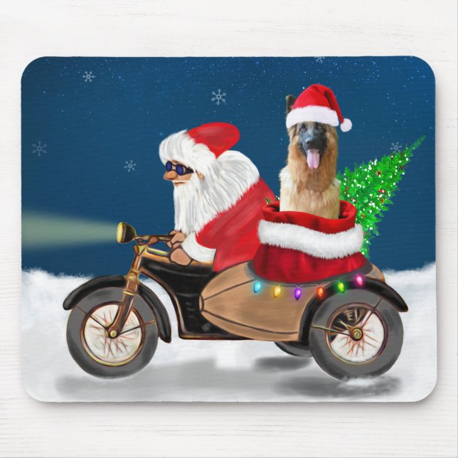 Mousepad Pai german shepherd Natal Papai Noel (Frente)