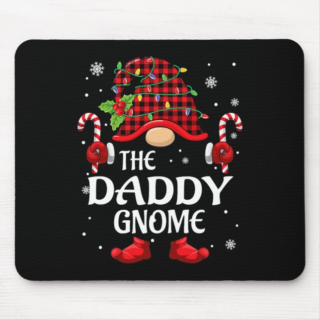 Mousepad Pai Gnome Pijamas De Natal Combinando Para Família (Frente)