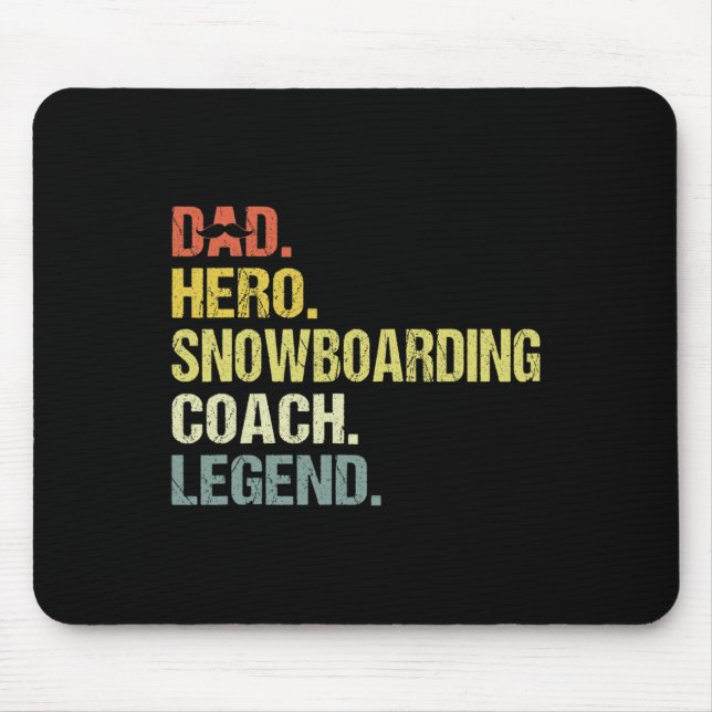 Mousepad Pai Hero Snowboard Coach Engraçado Snowboard Coa (Frente)