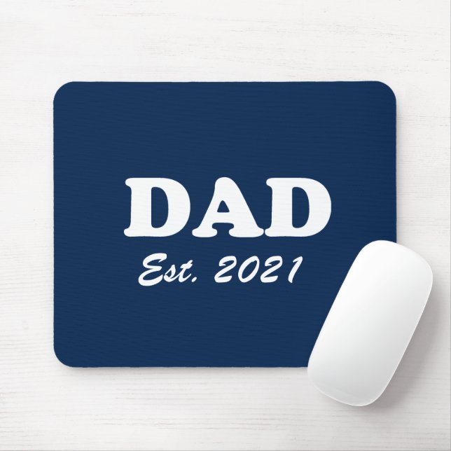 Mousepad Pai marinho azul data estabelecida personalizada m (Com mouse)