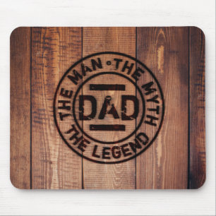 Mousepad Pai O Homem Mito Lenda Madeira Rústica Pirografia