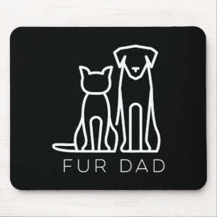 Mousepad Pai Pet Lover Cat Dog Pai Marido Feliz Pais Da