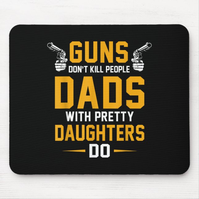 Mousepad Pai Protetor com Filha Bonito Pai Engraçado J (Frente)