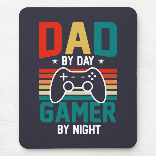 Mousepad Pai que é jogador; videos games; presente de Pai (Frente)