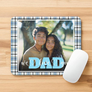 Mousepad Pai Que Te Ama Foto Personalizada De Xadrez Azul