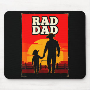 Mousepad Pai radical pai e filho rodeio ocidental pôr do so