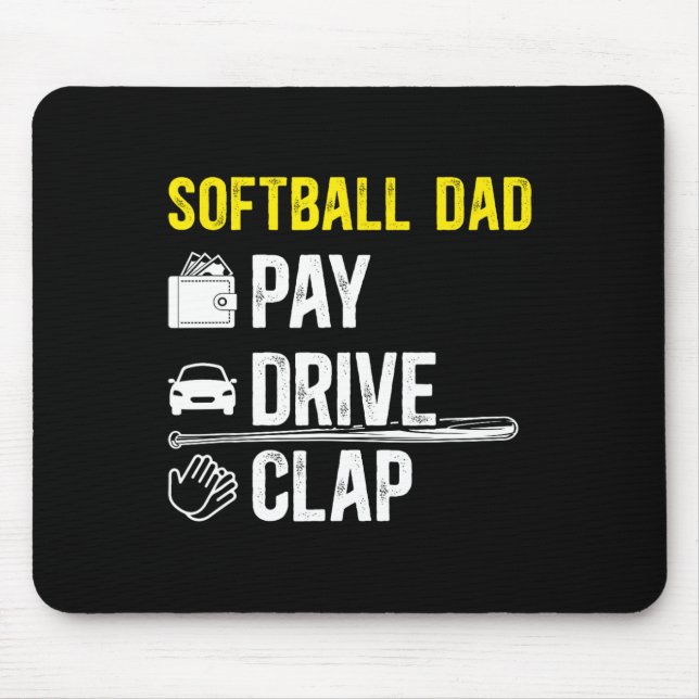 Mousepad Pai Softll Paga Dirige Softll Jogador Pai Softll P (Frente)