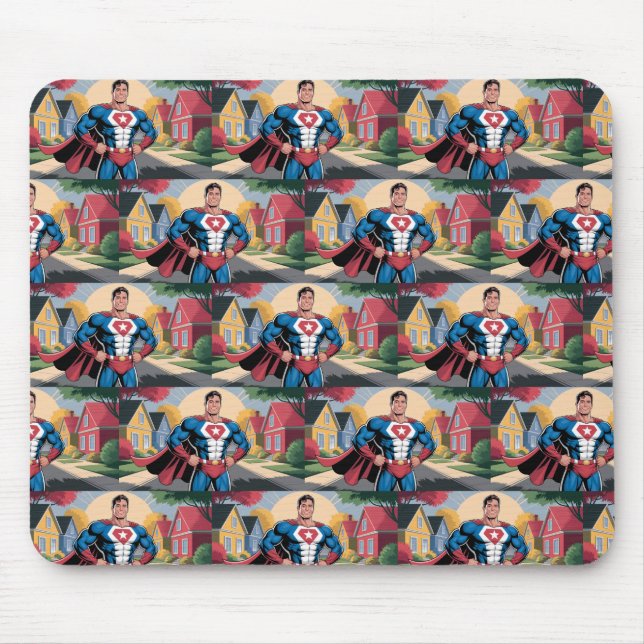 Mousepad Pai Super Hero Na Vizinhança Suburbana (Frente)